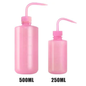 Duopack 250ml + 500ml Pink Rinse Bottle Dispensing Squeeze Bottle Tattoo Squeeze Bottle for Green Soap, Water or Disinfectant