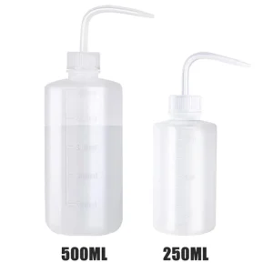 Duo Pack 250ml + 500ml Transparent Rinse Bottle Dispenser Squeeze Bottle Tattoo Squeeze Bottle for Green Soap, Water or Disinfectant