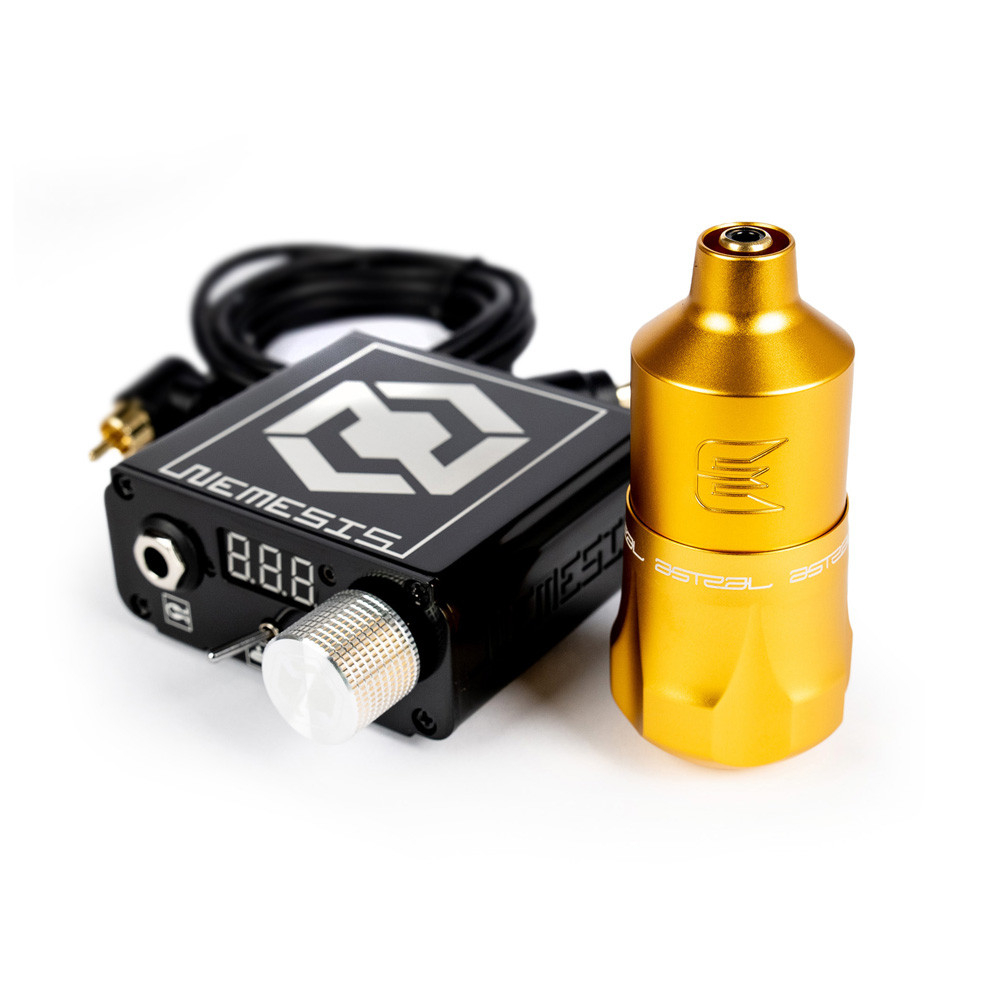 Complete Tattoo Machine Set Equaliser Astral Gold 4.0 + Nemesis Power Supply - Image 2