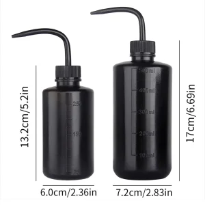 Duopack 250ml + 500ml Schwarze Spülflasche Dosierflasche Tattoo Squeeze Bottle für Grüne Seife, Wasser oder Desinfektionsmittel – Bild 5