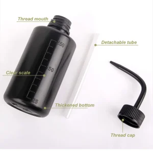 Duopack 250ml + 500ml Schwarze Spülflasche Dosierflasche Tattoo Squeeze Bottle für Grüne Seife, Wasser oder Desinfektionsmittel – Bild 6