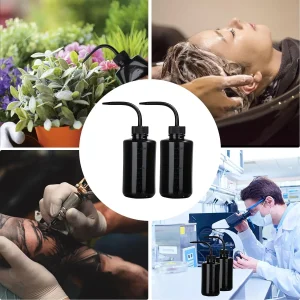 Alternative view of Duo Pack 250ml + 500ml Black Rinse Bottle Dispenser Squeeze Bottle Tattoo Squeeze Bottle for Green Soap, Water or Disinfectant