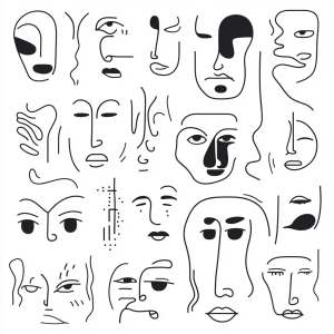 Alternative view of Stick  Poke Flash Sheets (10er-Pack) - Abstrakte Einzellinien-Gesichter 100+ Handpoke-Designs