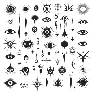Stick  Poke Flash Sheets (10er-Pack) - Mystic Minimal Symbols: 100+ Handpoke-Designs
