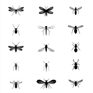 Stick  Poke Flash Sheets (10er-Pack) - Minimalistische Insekten: 100+ Handpoke-Designs