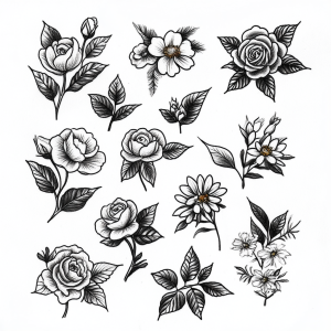 Alternative view of Stick  Poke Flash Sheets (10er-Pack) - Traditionelle Rosen  Florale Motive: 100+ Handpoke-Designs