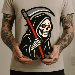 Lightbox Reaper – Tattoo Stijl LED Wandlamp • Studio Decoratie • Origineel Cadeau voor Tattoo Artiest of Fan