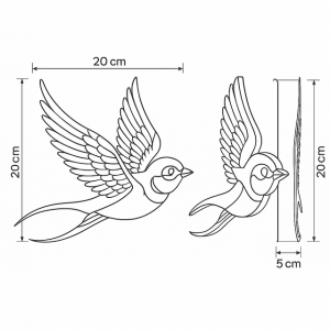 Tattoo Lightbox Bluebird Swallow – LED Wandlamp met Tattoo Zwaluwoverzicht – Origineel Cadeau voor Tattoo Artist of Studio Decoratie