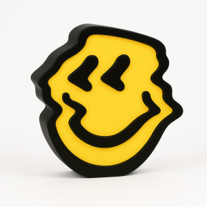 Distorted Smiley Tattoo Lightbox LED – Unieke Wall Art Lamp voor Studio & Cadeau