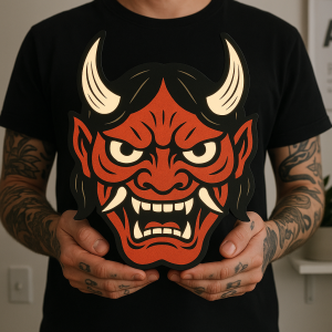 Tattoo Lightbox Hannya Masker LED – Stoere Wanddecoratie & Cadeau voor Tattoo Lover