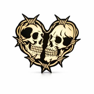Tattoo Lightbox met Prikkeldraad & Schedels – Stoere LED Wandlamp Tattoo Studio – Origineel Cadeau Tattoo Artiest of Fan